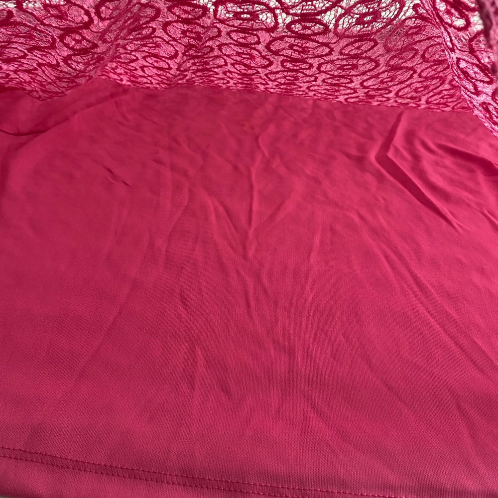 Cato‎ Pink Lace Overlay Short Sleeve Blouse 22/24W - Picture 6 of 13